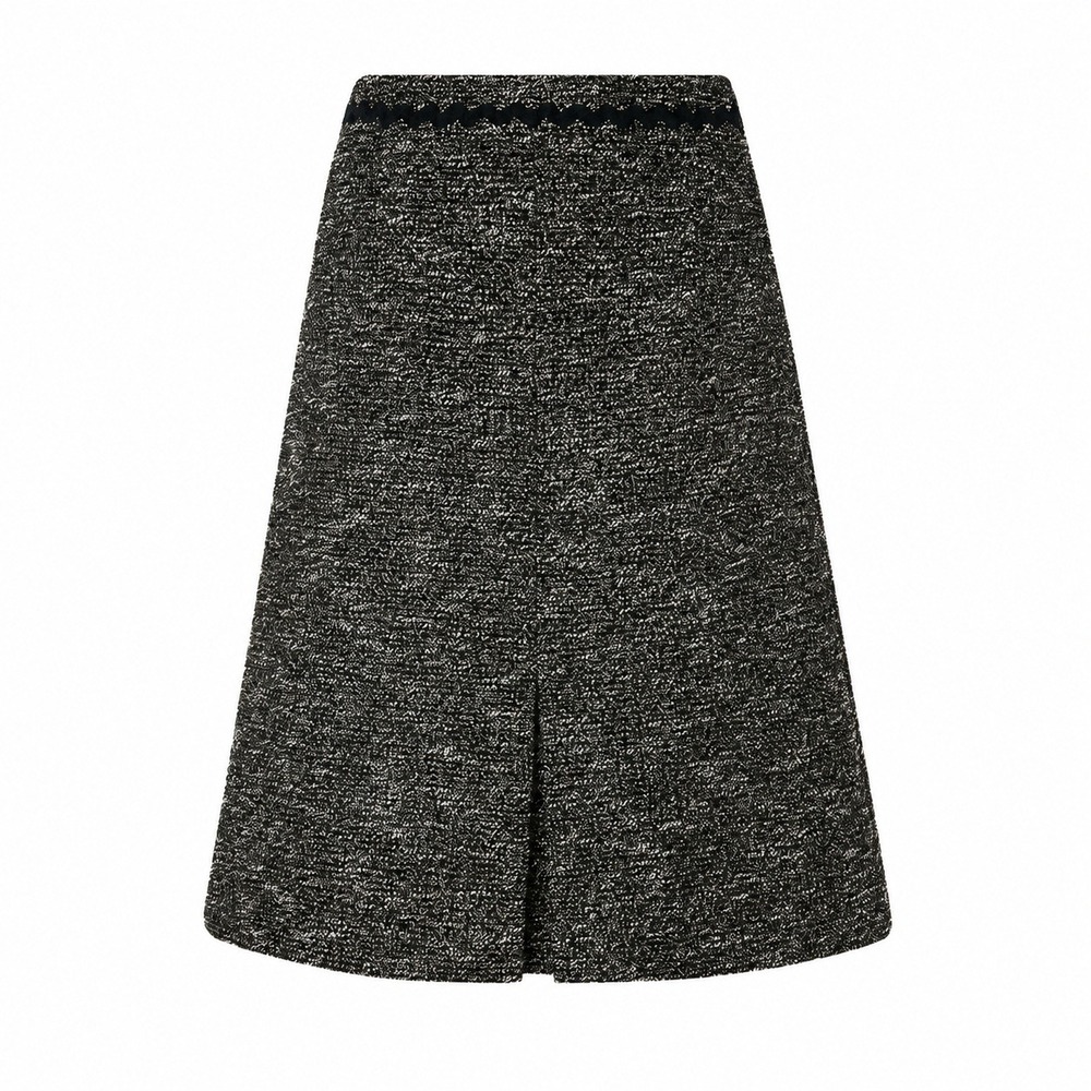 L.K. Bennett Rory Tweed Skirt Womens Size 4 Black Cotton Blend